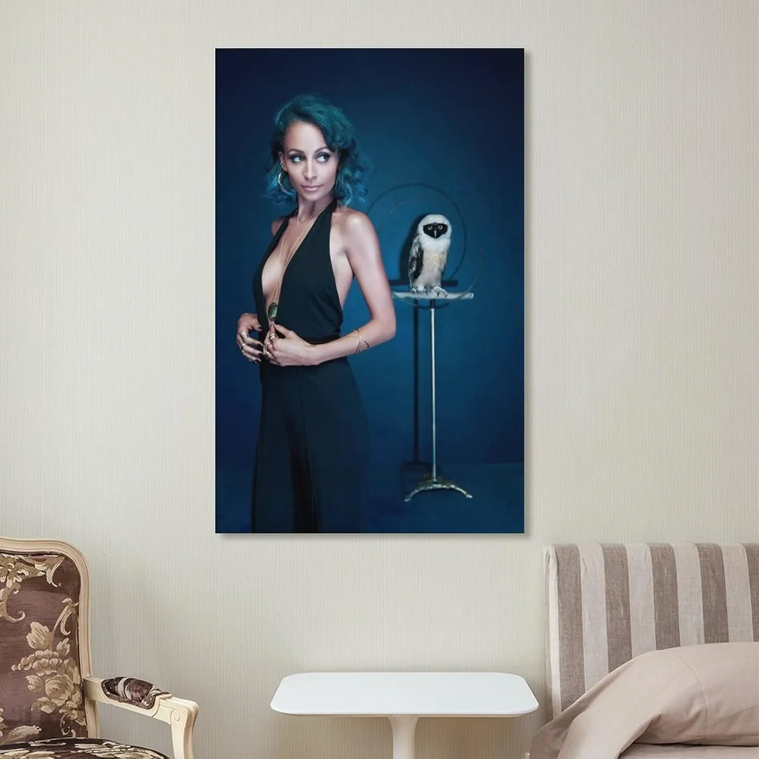 Nicole Richie Model Actress And Owl Posters Poster Decorative Painting Canvas Wall Art Living Room Posters Bedroom Painting 16x24inch(40x60cm)