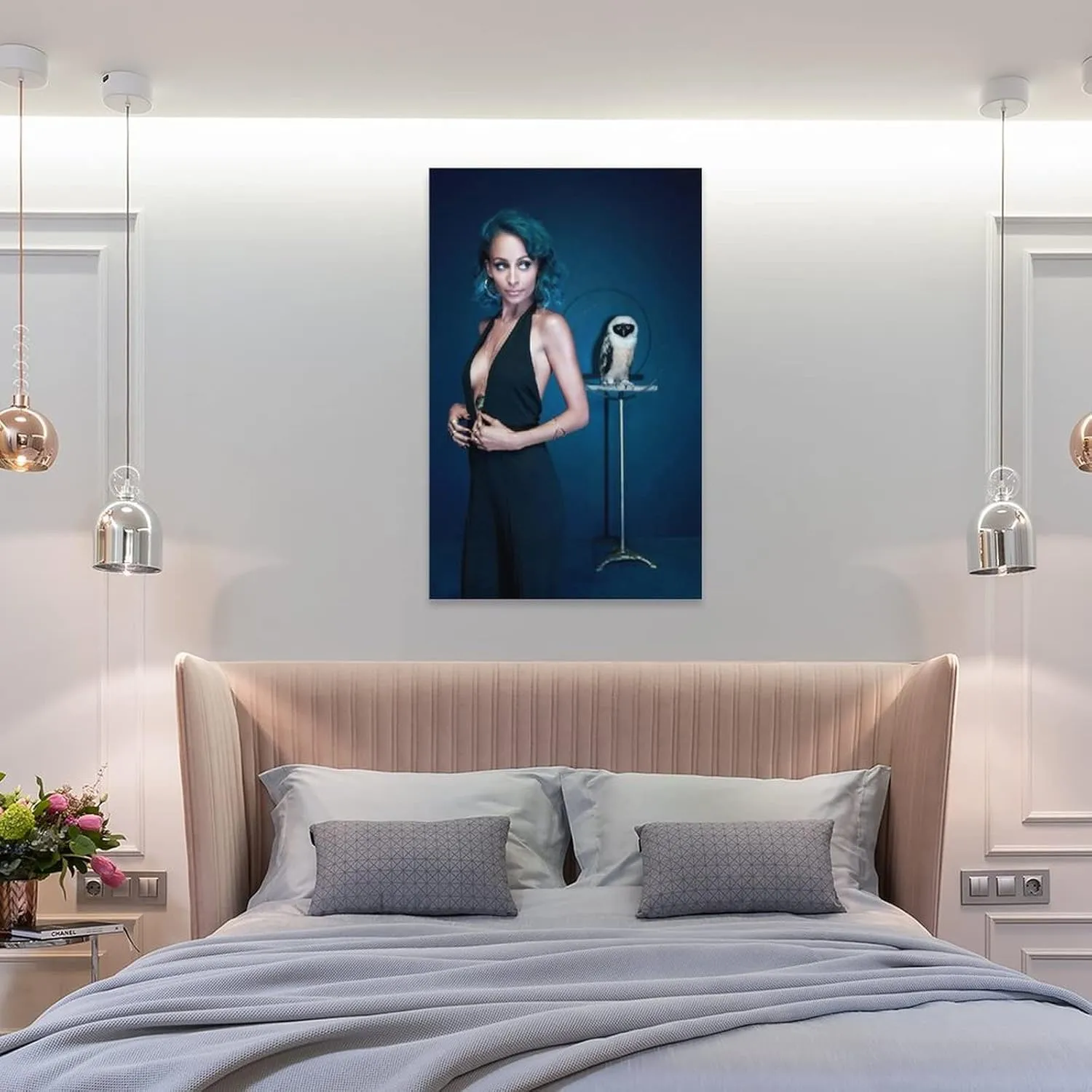 Nicole Richie Model Actress And Owl Posters Poster Decorative Painting Canvas Wall Art Living Room Posters Bedroom Painting 16x24inch(40x60cm)