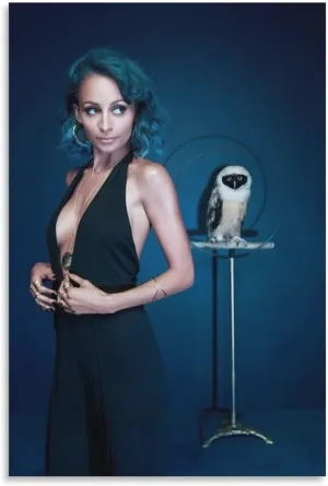 Nicole Richie Model Actress And Owl Posters Poster Decorative Painting Canvas Wall Art Living Room Posters Bedroom Painting 16x24inch(40x60cm)