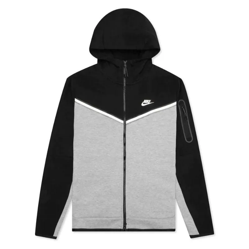 Nike Sportswear Tech Fleece Full-Zip Hoodie (Black/Dark Grey)