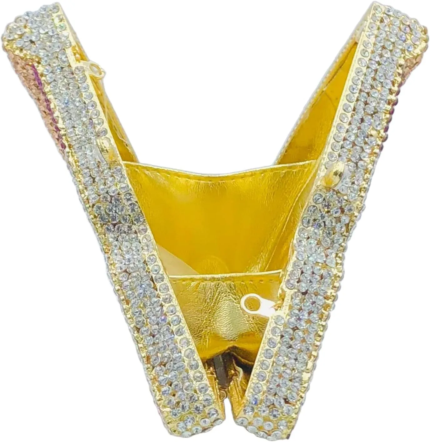 Novelty 3D Pizza Shape Women Crystal Clutch Evening Bag Party Prom Dinner Rhinestone Clutch Purses and Handbags,Mini