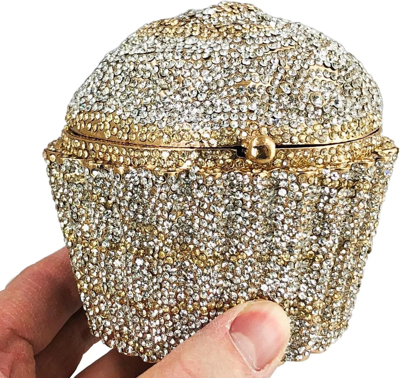 Novelty Cupcake Minaudiere Handbags Women Evening Bag Party Crystal Clutch Bag Bridal Rhinestone Clutch Purse,Mini