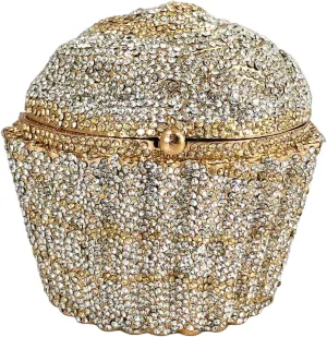 Novelty Cupcake Minaudiere Handbags Women Evening Bag Party Crystal Clutch Bag Bridal Rhinestone Clutch Purse,Mini