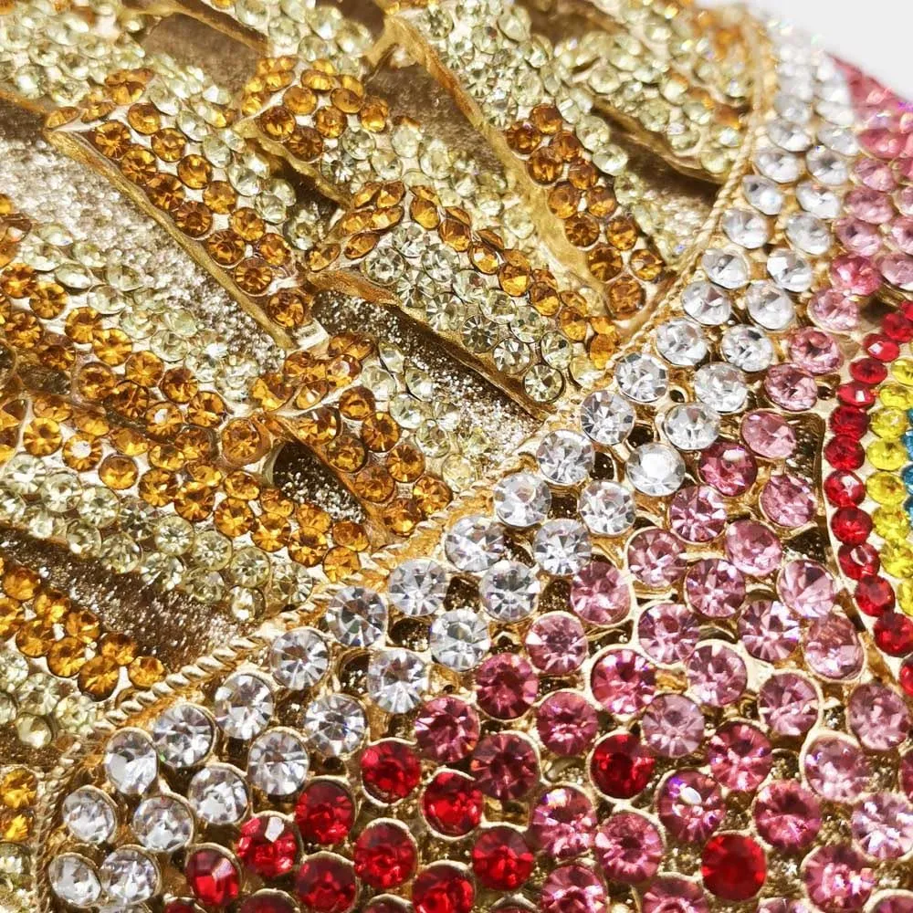 Novelty Fries Chip Women Evening Handbags Party Dinner Crystal Clutch Bag Bridal Rhinestone Clutch Bag,Small