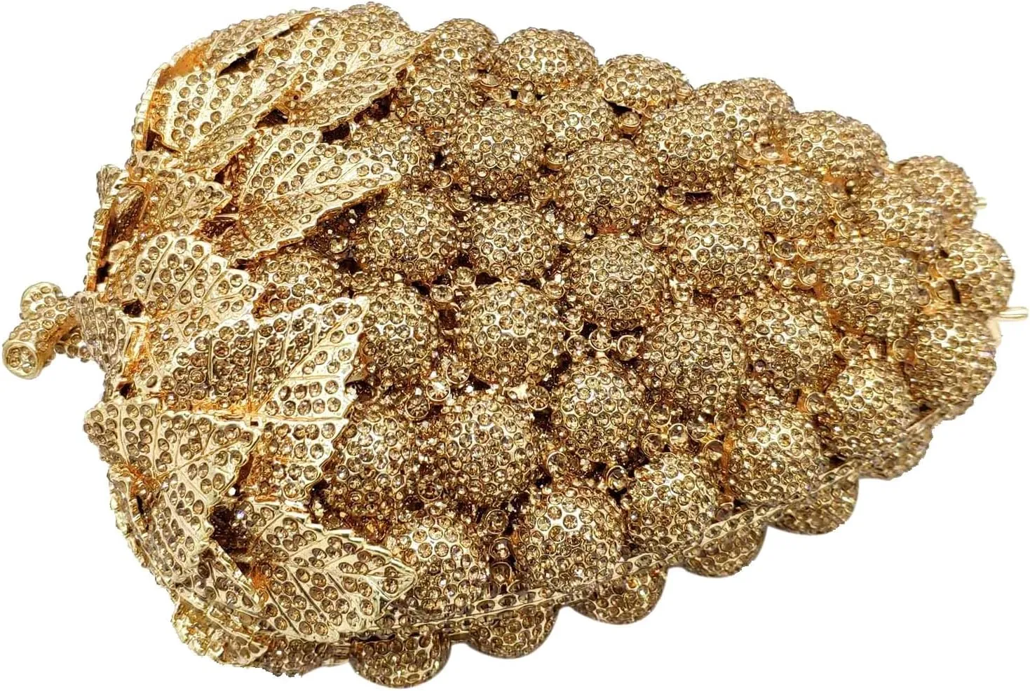 Novelty Grapes Crystal Clutch Bag Women Fruits Evening Handbags Bridal Party Rhinestone Clutch Purse Wedding Bag,Small