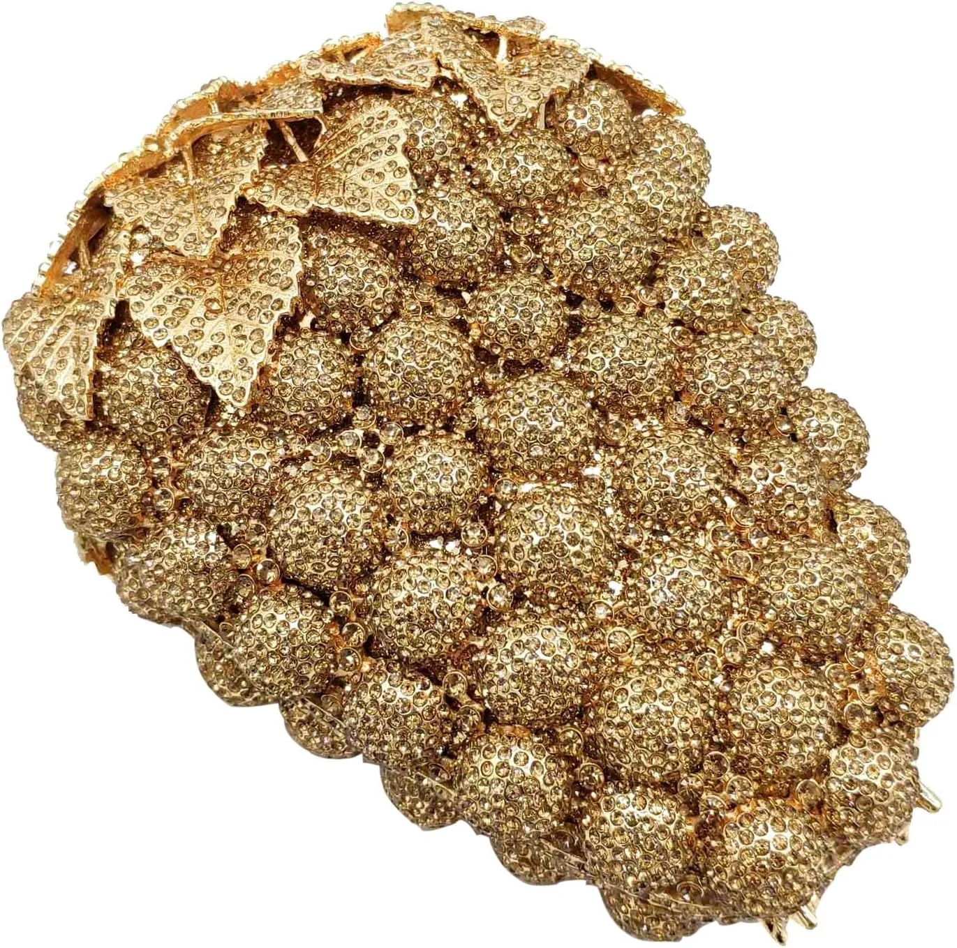 Novelty Grapes Crystal Clutch Bag Women Fruits Evening Handbags Bridal Party Rhinestone Clutch Purse Wedding Bag,Small