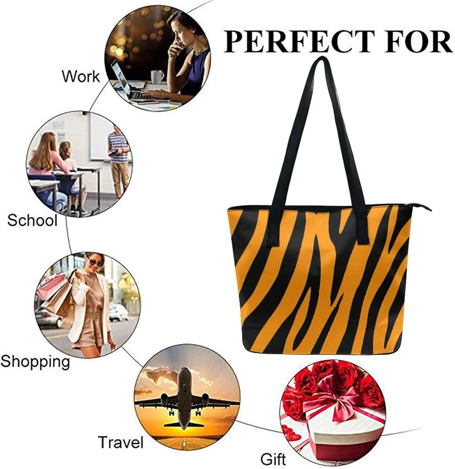 Novelty Handbag for Adults, Women's Large Capacity Tote Bag Laptop Bags with Compartment for Business