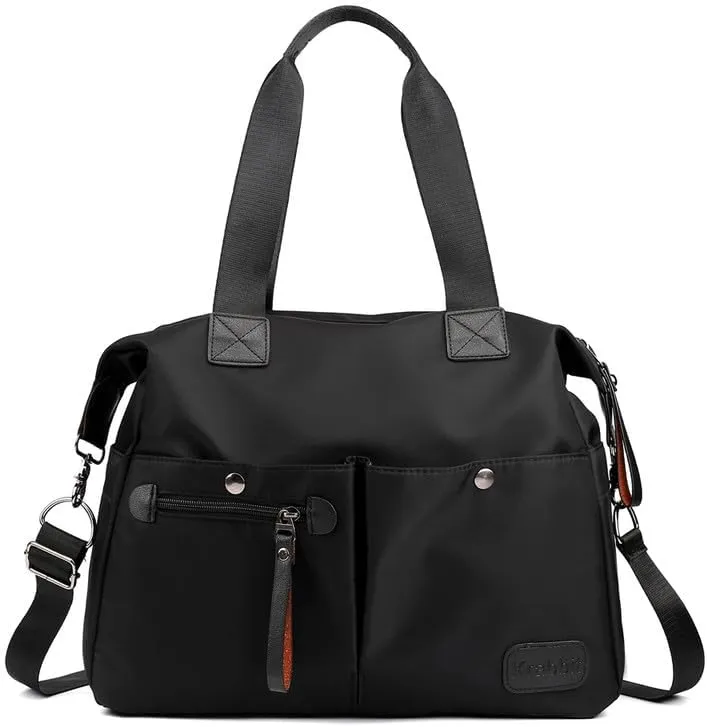 Nylon Crossbody Bags for Women Waterproof Shoulder Messenger Bag Large Multifunctional Top Handle Handbag Casual Tote Black