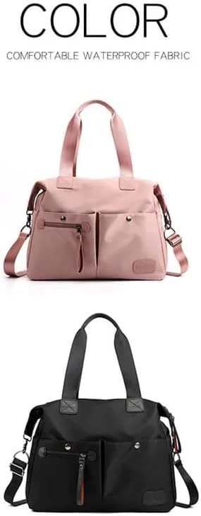 Nylon Crossbody Bags for Women Waterproof Shoulder Messenger Bag Large Multifunctional Top Handle Handbag Casual Tote Black