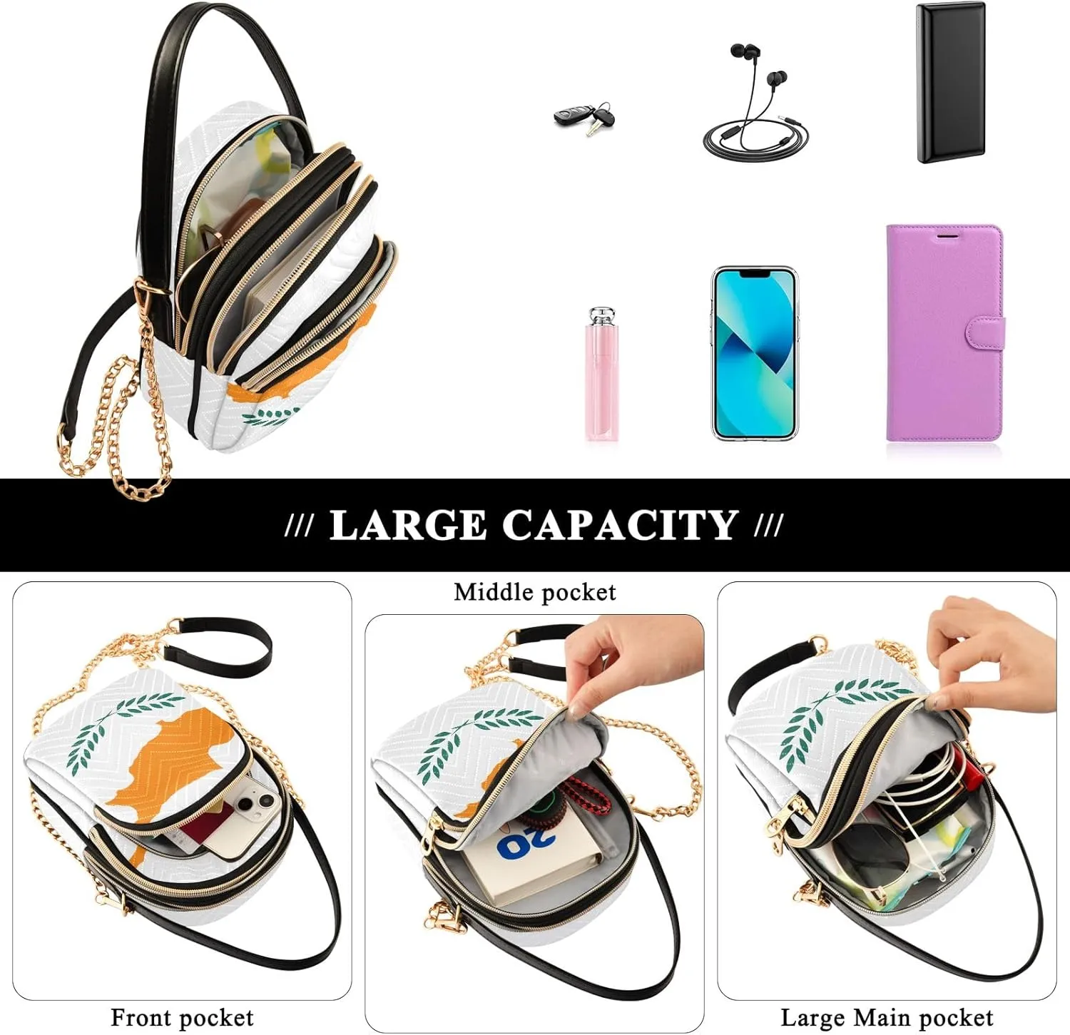 ODAWA Comoros National Flag Crossbody for Women Bag Small Crossbody Sling Bags for Women Soft Crossbody Bags for Women