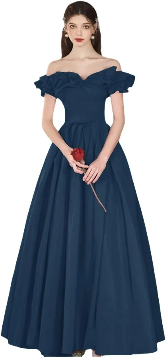 Off The Shoulder Strapless Prom Dress for Women A Line Long Elegant Evening Ball Gown 2025