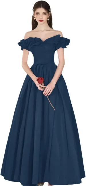 Off The Shoulder Strapless Prom Dress for Women A Line Long Elegant Evening Ball Gown 2025
