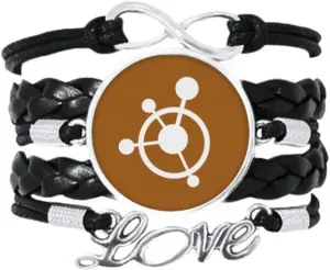 OFFbb-USA Circle Molecular Structural Traction Bracelet Love Accessory Twisted Leather Knitting Rope Wristband Gift