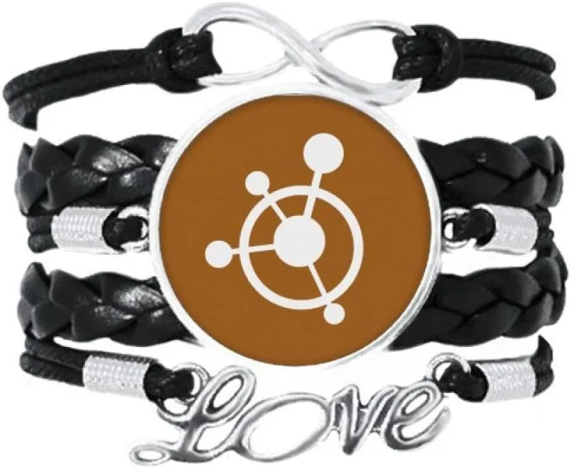 OFFbb-USA Circle Molecular Structural Traction Bracelet Love Accessory Twisted Leather Knitting Rope Wristband Gift