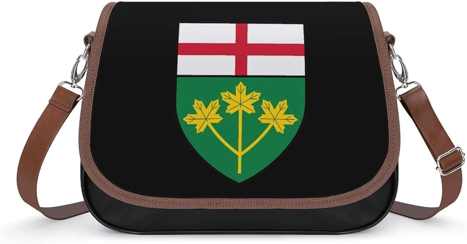 Ontario Canada Canadian Cute Crossbody Purses for Women Leather Shoulder Bag Adjustable Shoulder Strap Handbag