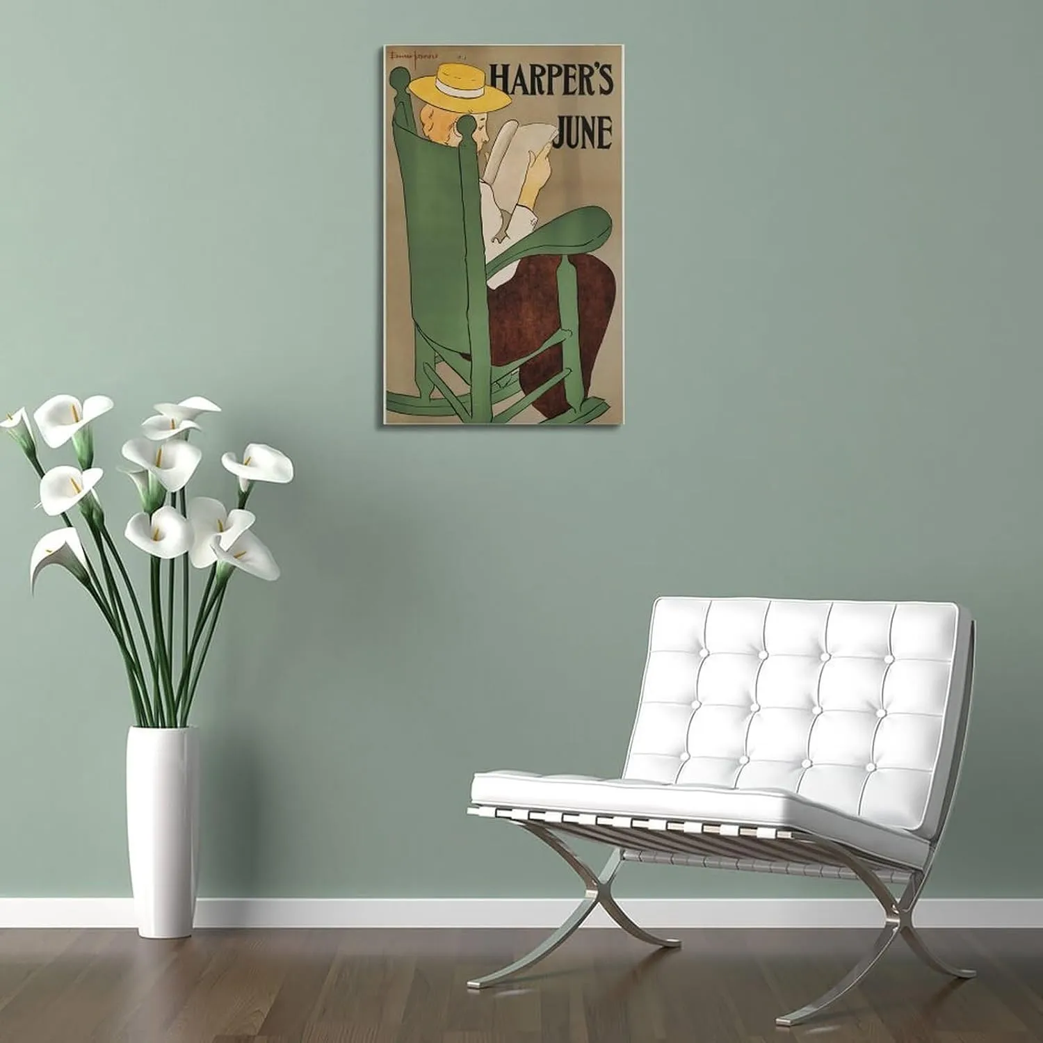 OUSIKA Edward Penfield (Harper's Magazine) Posters of Famous Paintings Painting On Canvas Wall Art Poster Scroll Picture Print Living Room Walls Decor Home Posters 08x12inch(20x30cm)