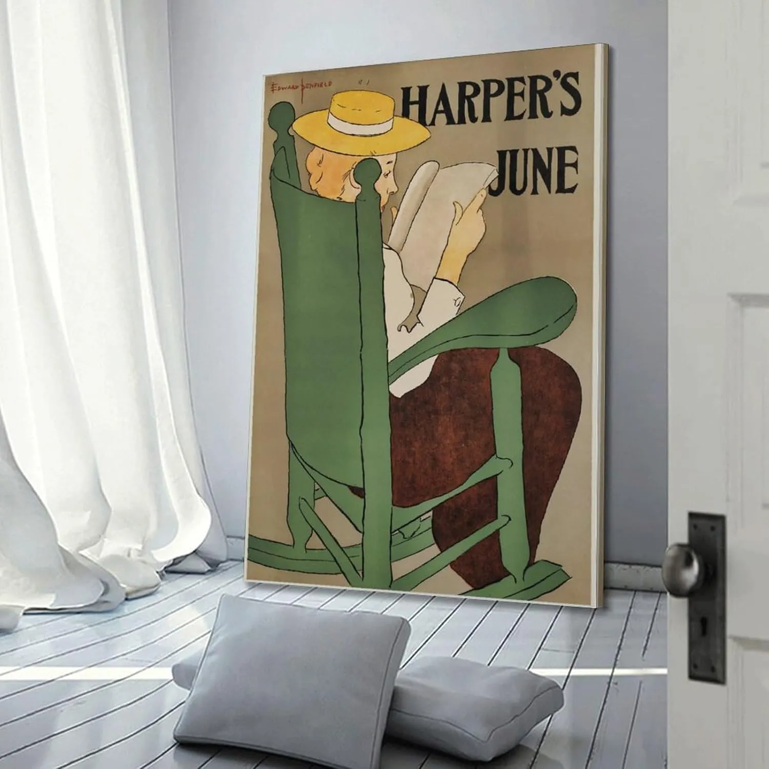 OUSIKA Edward Penfield (Harper's Magazine) Posters of Famous Paintings Painting On Canvas Wall Art Poster Scroll Picture Print Living Room Walls Decor Home Posters 08x12inch(20x30cm)