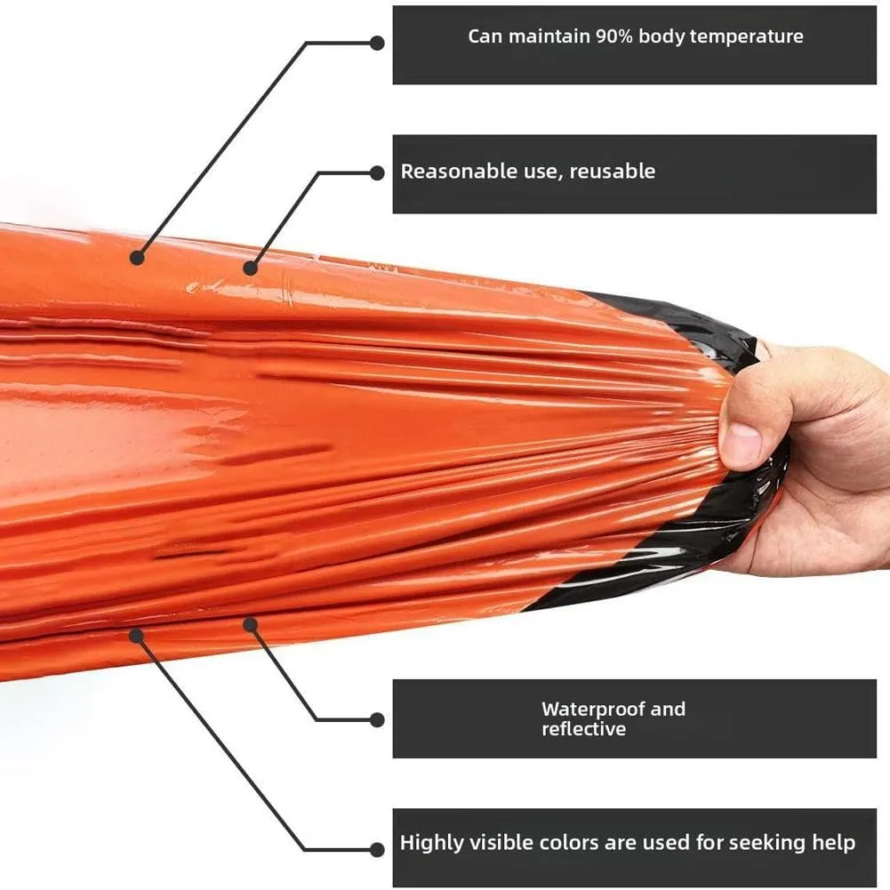 Outdoor Emergency Survivals Sleeping Bag,2025 New Waterproof Sleeping Bag 4.7 "x 2.36" Can Expand to 84.6X 35.4 Inch, Pocket Size Emergency Sleeping Bags for Survivals for Camping Hiking