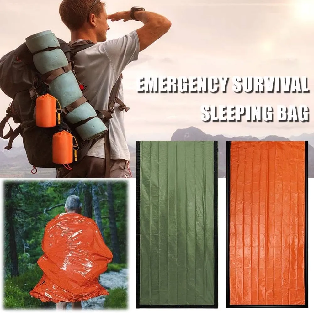Outdoor Emergency Survivals Sleeping Bag,2025 New Waterproof Sleeping Bag 4.7 "x 2.36" Can Expand to 84.6X 35.4 Inch, Pocket Size Emergency Sleeping Bags for Survivals for Camping Hiking