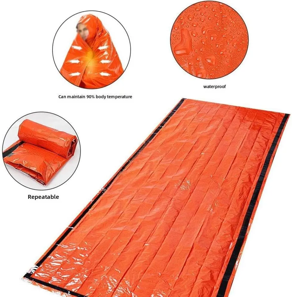Outdoor Emergency Survivals Sleeping Bag,2025 New Waterproof Sleeping Bag 4.7 "x 2.36" Can Expand to 84.6X 35.4 Inch, Pocket Size Emergency Sleeping Bags for Survivals for Camping Hiking