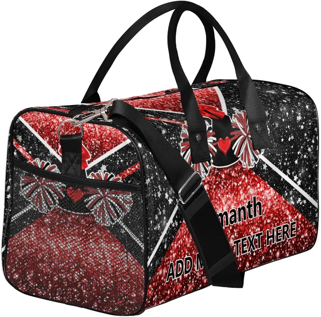 Overnight Shoulder Bag for Women Men Personalized Foldable Cheer Travel Workout Bag Carry on Weekender Bag for Sports Camping Gym