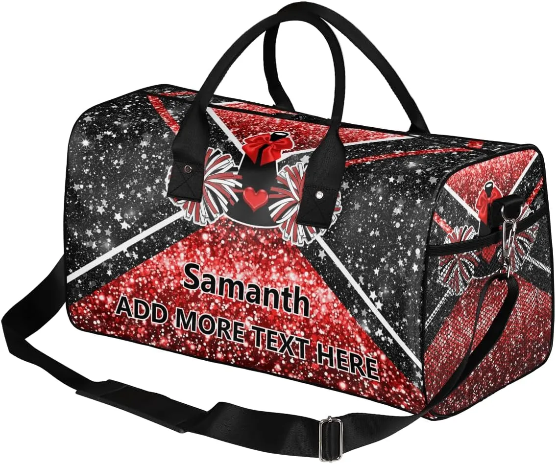 Overnight Shoulder Bag for Women Men Personalized Foldable Cheer Travel Workout Bag Carry on Weekender Bag for Sports Camping Gym