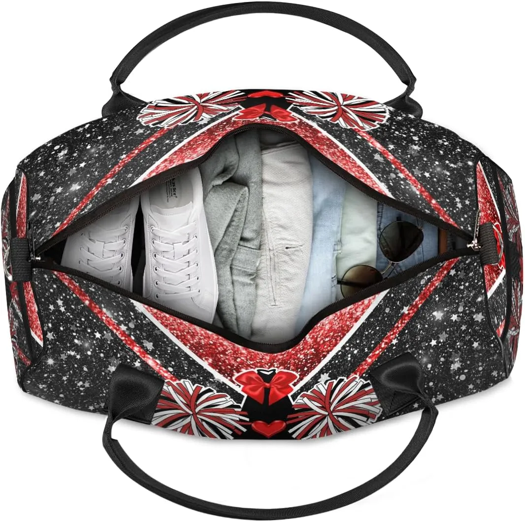 Overnight Shoulder Bag for Women Men Personalized Foldable Cheer Travel Workout Bag Carry on Weekender Bag for Sports Camping Gym