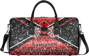 Overnight Shoulder Bag for Women Men Personalized Foldable Cheer Travel Workout Bag Carry on Weekender Bag for Sports Camping Gym