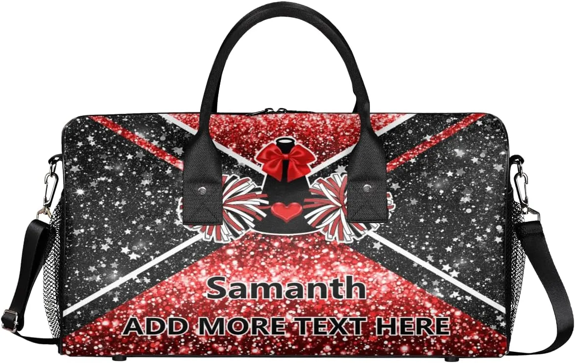 Overnight Shoulder Bag for Women Men Personalized Foldable Cheer Travel Workout Bag Carry on Weekender Bag for Sports Camping Gym