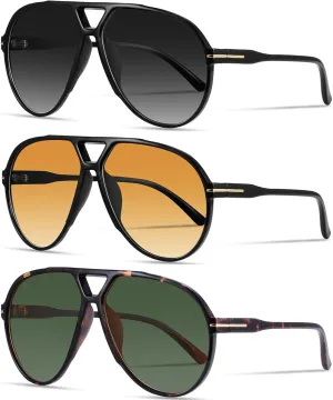 Oversized Retro Aviator Sunglasses for Women Men Classic 70s Vintage Style Trendy Large Frame Sun Glasses