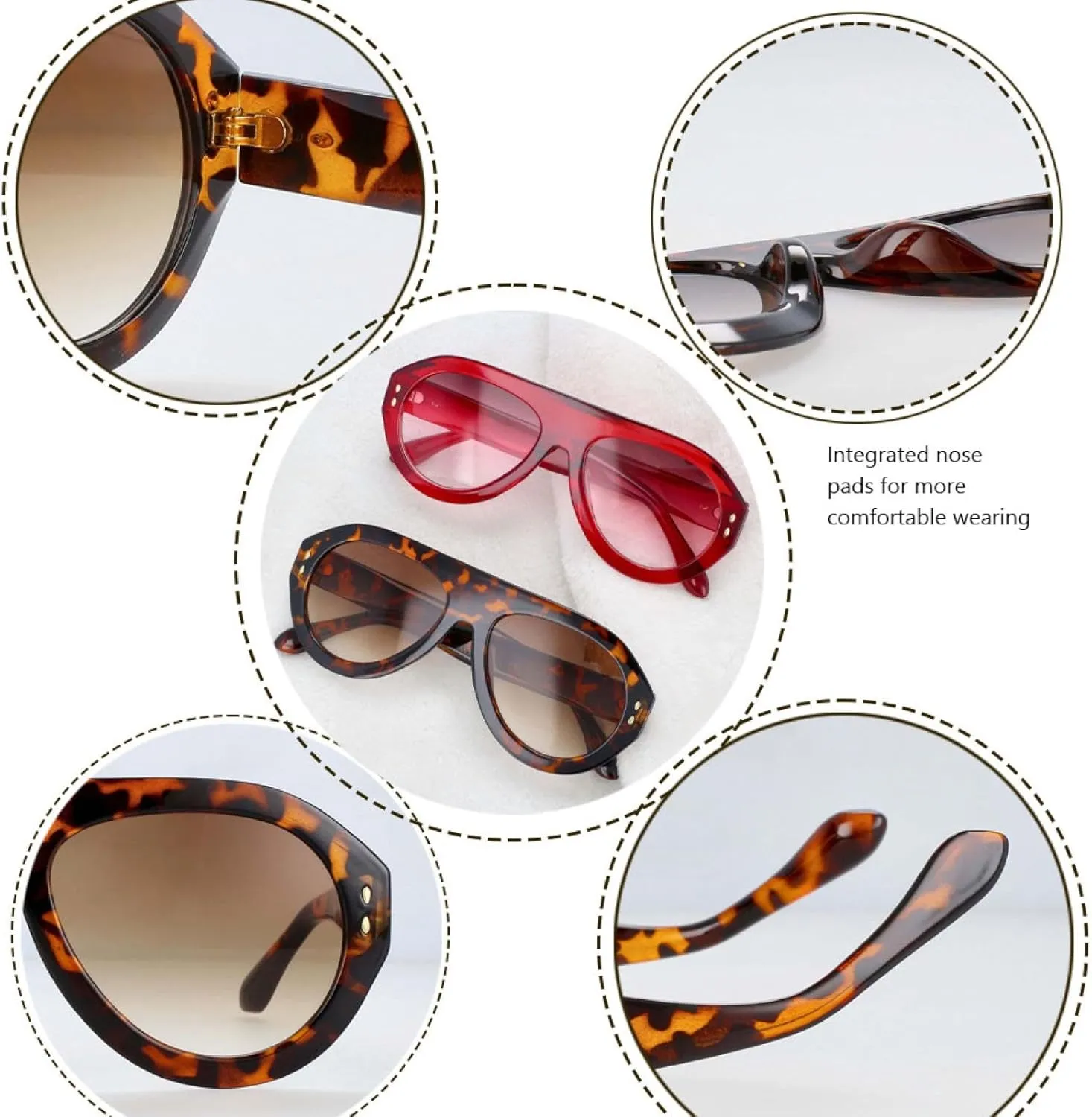 Oversized Sunglasses Fashion Men Women Goggle Shades Uv400 Vintage Glasses
