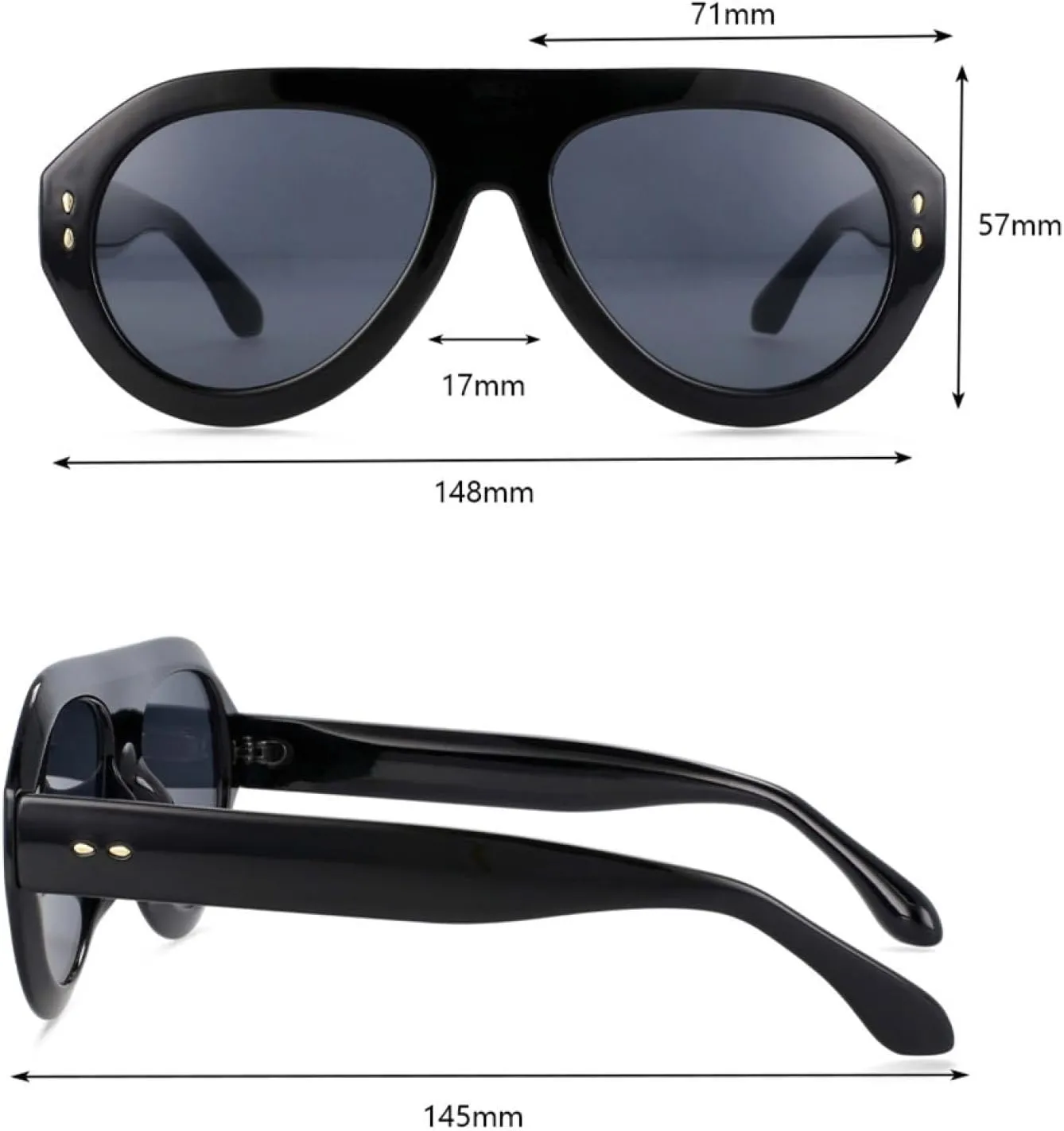Oversized Sunglasses Fashion Men Women Goggle Shades Uv400 Vintage Glasses