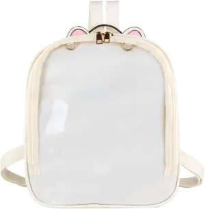 Oweisong Ita Bag Backpack Cat Anime Cosplay Casual Daypack Kawaii Candy Leather Satchel Clear Bag