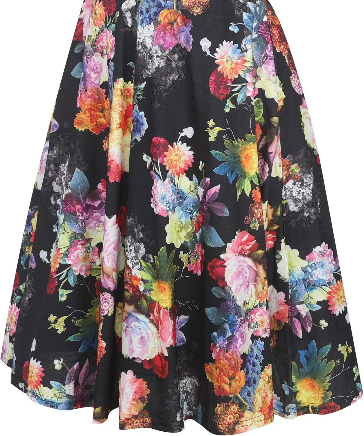 oxiuly Women's Casual Dresses Criss-Cross V-Neck Floral Flare Midi Summer Dress OX233