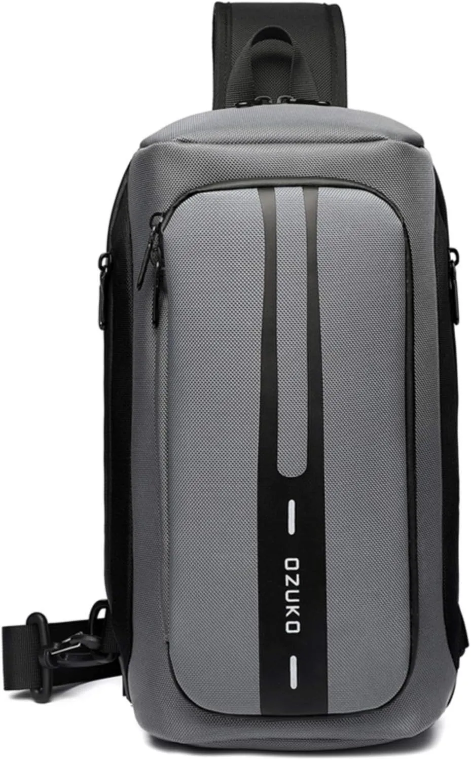 OZUKO Men Chest Crossbody Bags Waterproof Sports Shoulder Fashion Usb Multifunctional Sling Bag