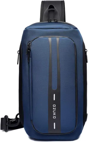 OZUKO Men Chest Crossbody Bags Waterproof Sports Shoulder Fashion Usb Multifunctional Sling Bag