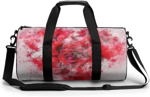 Painted Rose Compact Gym Bag Travel Duffel Bags Lightweight Foldable Sports Tote Gymbag