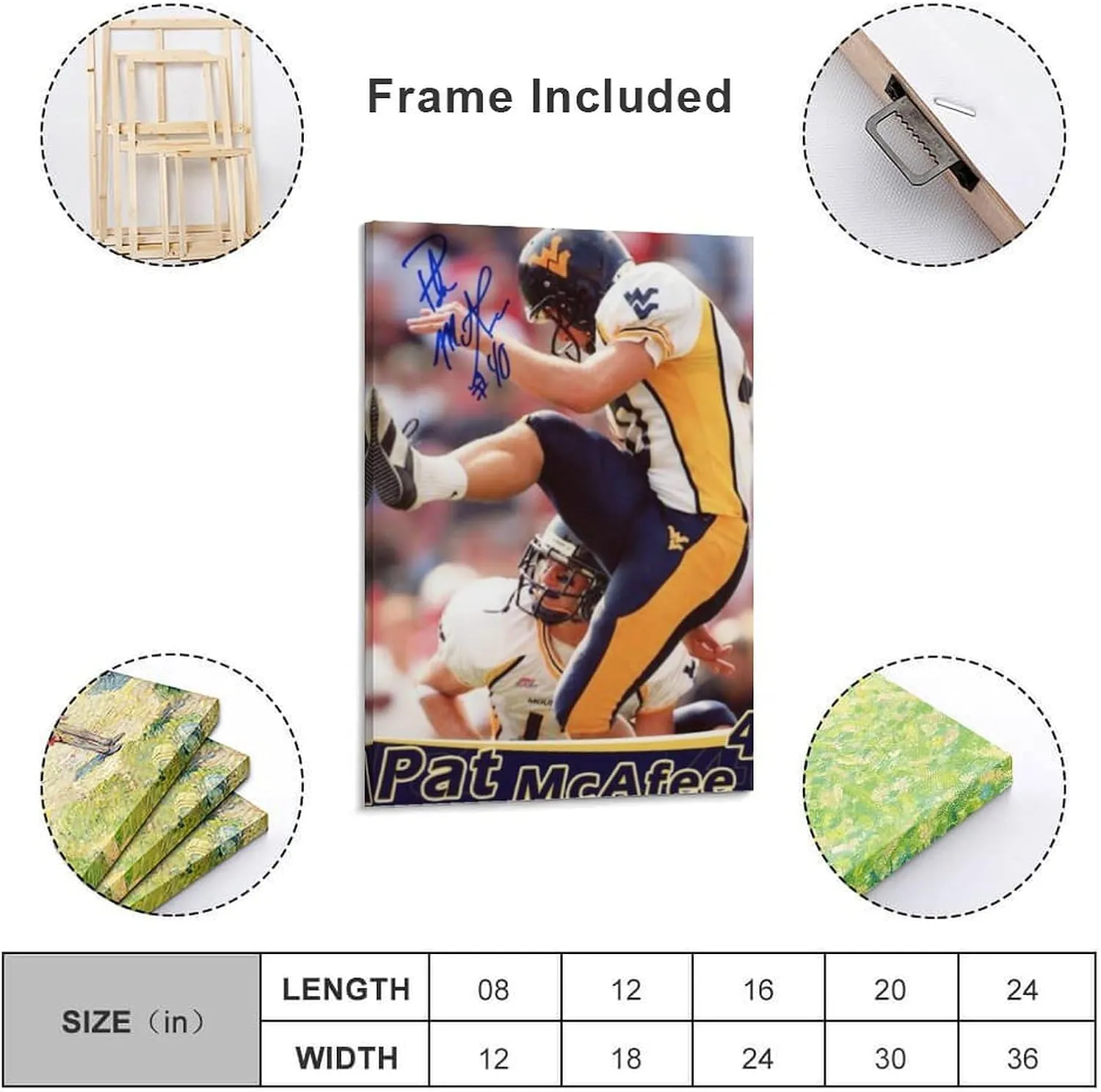 Pat McAfee Poster Room Aesthetic Poster Print Art Wall Painting Canvas Posters Modern Bedroom Decor 20x30inch(50x75cm)