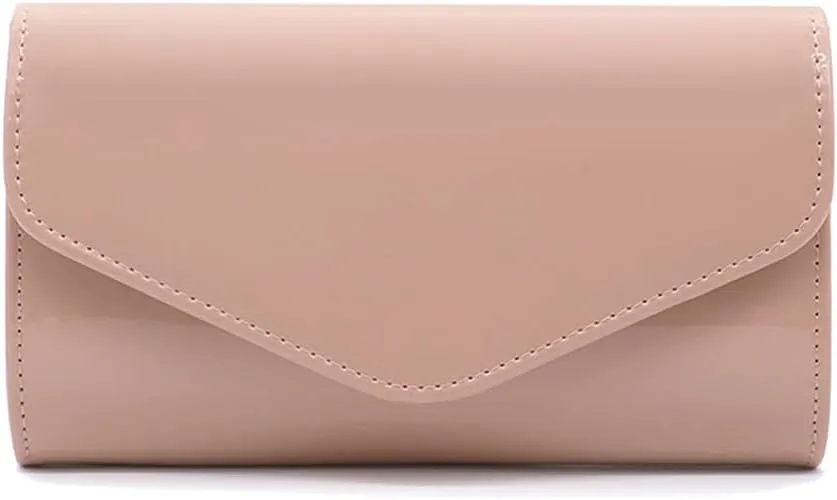 Patent Leather Envelope Clutch Purse Shiny Shoulder Bag Candy Chain Evening Bag Elegant Handbag