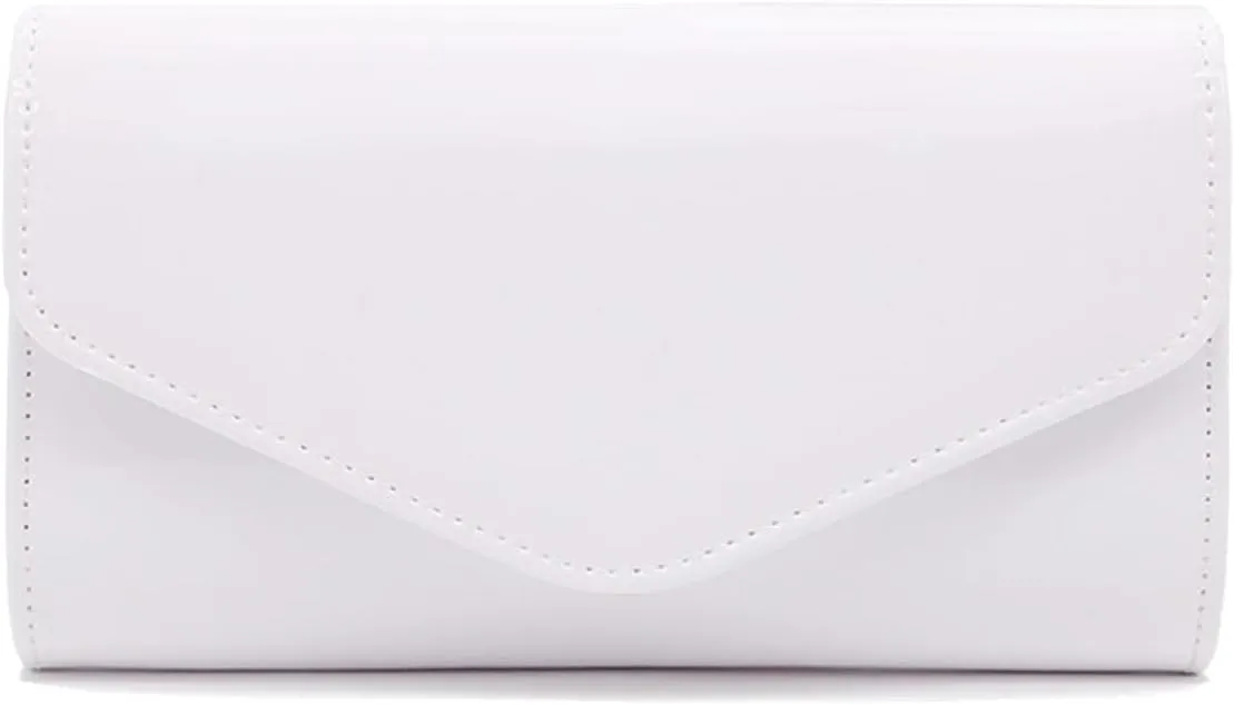 Patent Leather Envelope Clutch Purse Shiny Shoulder Bag Candy Chain Evening Bag Elegant Handbag