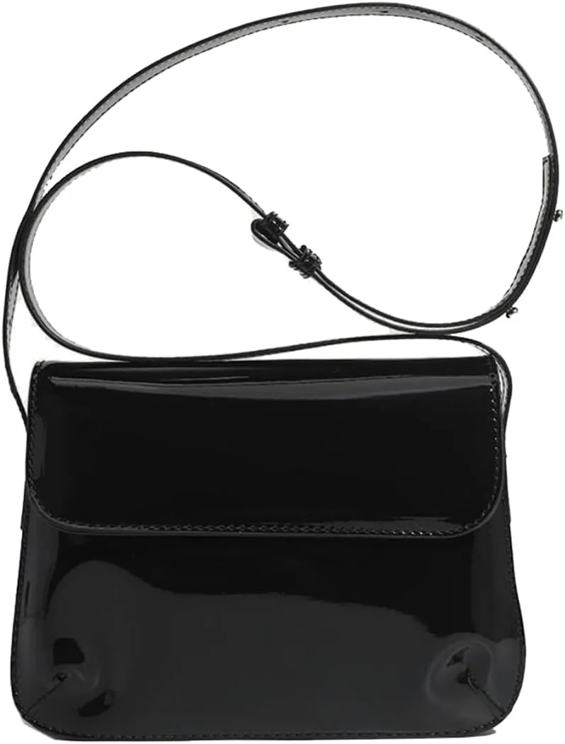 Patent Leather Handbag Shiny Top-handle Purse Mini Shoulder Bag Elegant Evening Clutch for Women