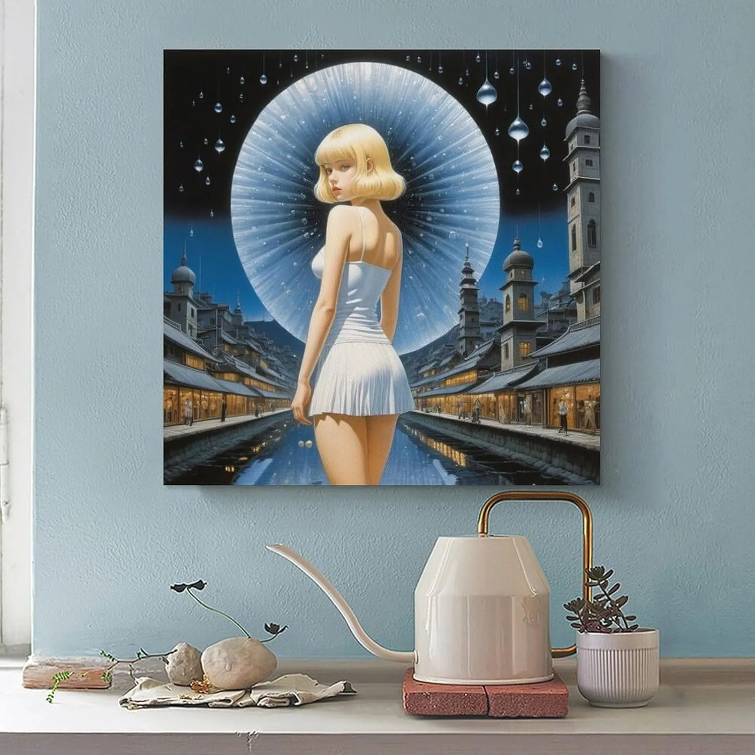 Paul Delvaux Poster Symbolist Painter Surrealist Painter (35) Artworks Picture Print Poster Wall Art Painting Canvas Gift Decor Home Posters Decorative 16x16inch(40x40cm)