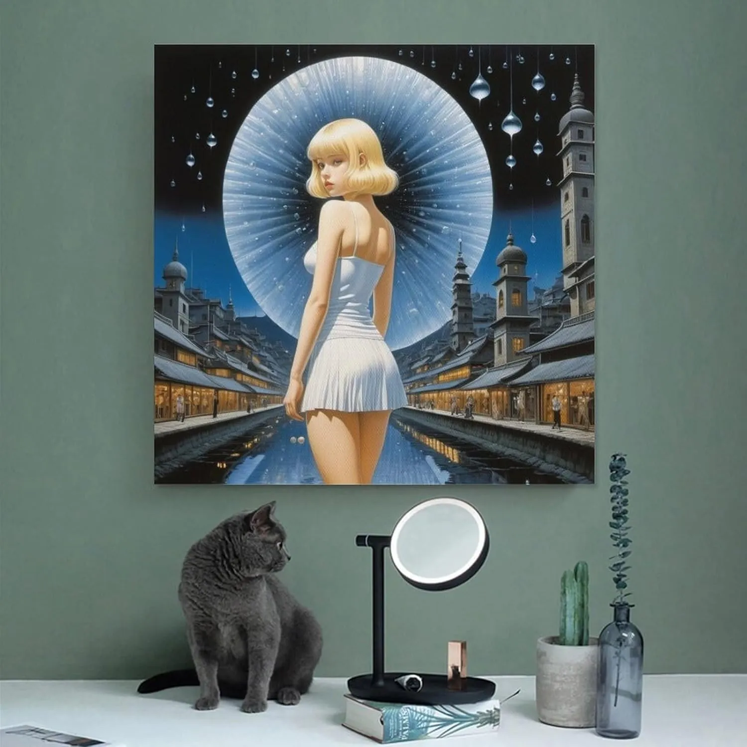 Paul Delvaux Poster Symbolist Painter Surrealist Painter (35) Artworks Picture Print Poster Wall Art Painting Canvas Gift Decor Home Posters Decorative 16x16inch(40x40cm)