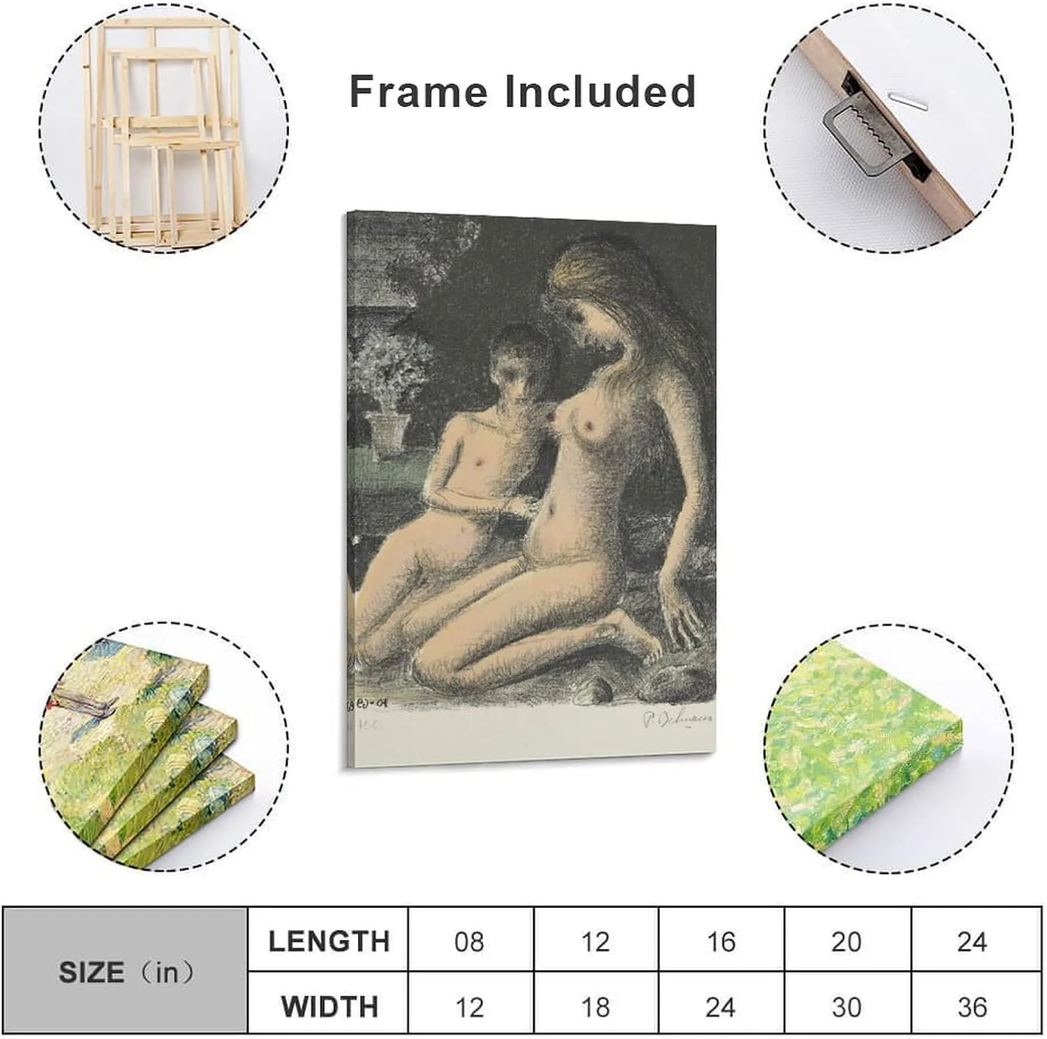 Paul Delvaux Posters Print BLUE AZALEA Wall Art Poster Gifts Bedroom Prints Home Decor Hanging Picture Canvas Painting Posters 12x18inch(30x45cm)