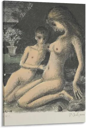 Paul Delvaux Posters Print BLUE AZALEA Wall Art Poster Gifts Bedroom Prints Home Decor Hanging Picture Canvas Painting Posters 12x18inch(30x45cm)