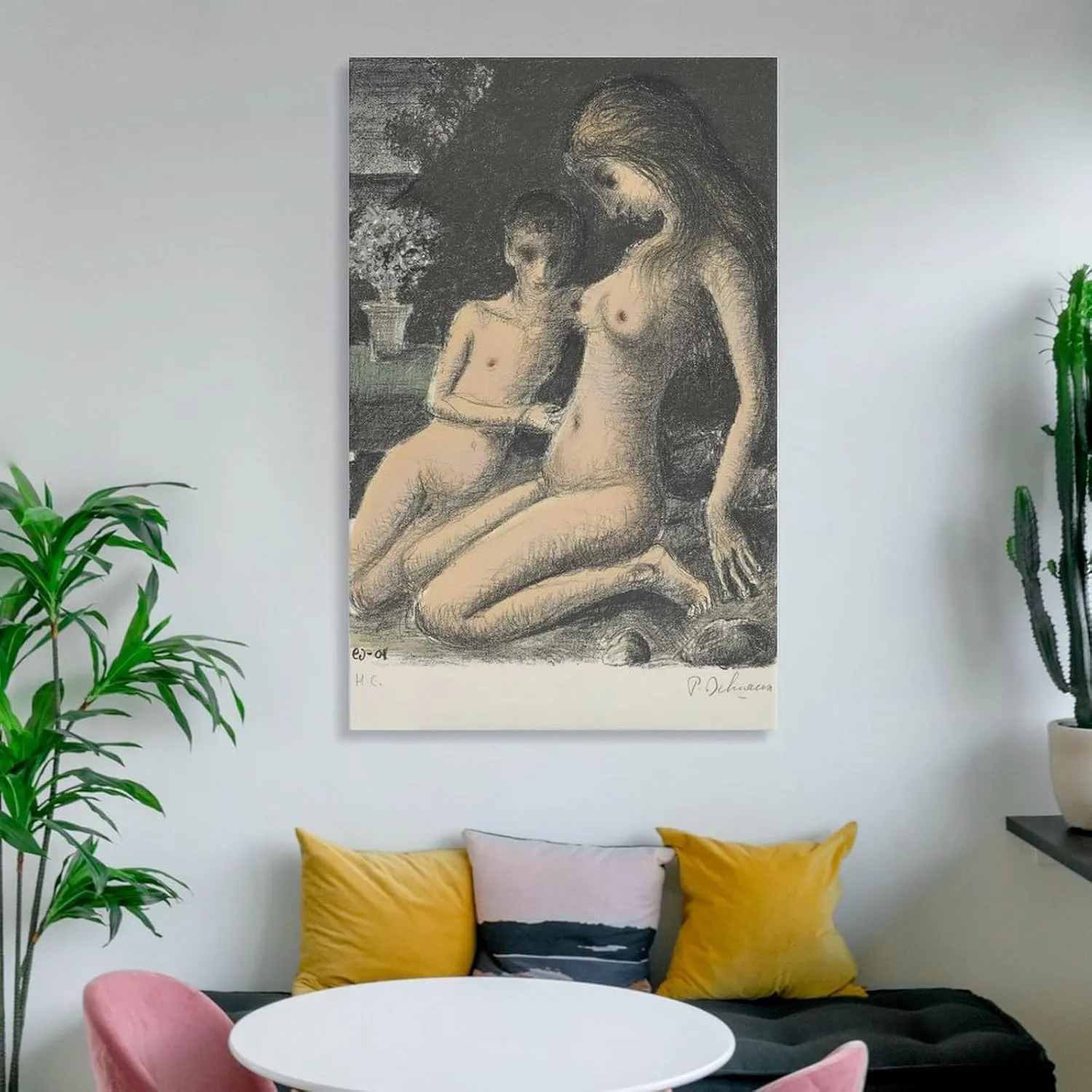 Paul Delvaux Posters Print BLUE AZALEA Wall Art Poster Gifts Bedroom Prints Home Decor Hanging Picture Canvas Painting Posters 12x18inch(30x45cm)