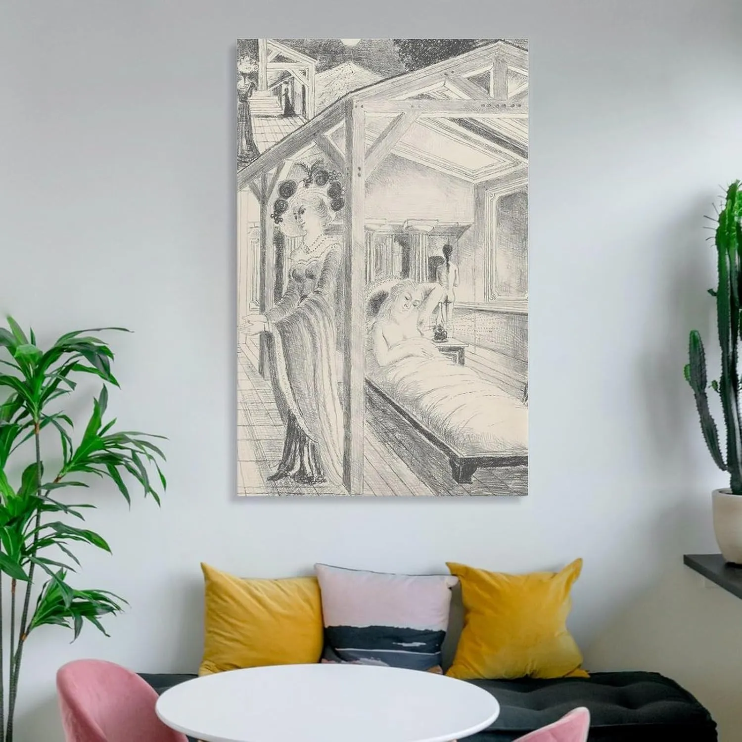 Paul Delvaux Posters Print THE SEA IS NEAR Posters Wall Art Painting Canvas Gift Living Room Prints Bedroom Decor Poster Artworks 12x18inch(30x45cm)