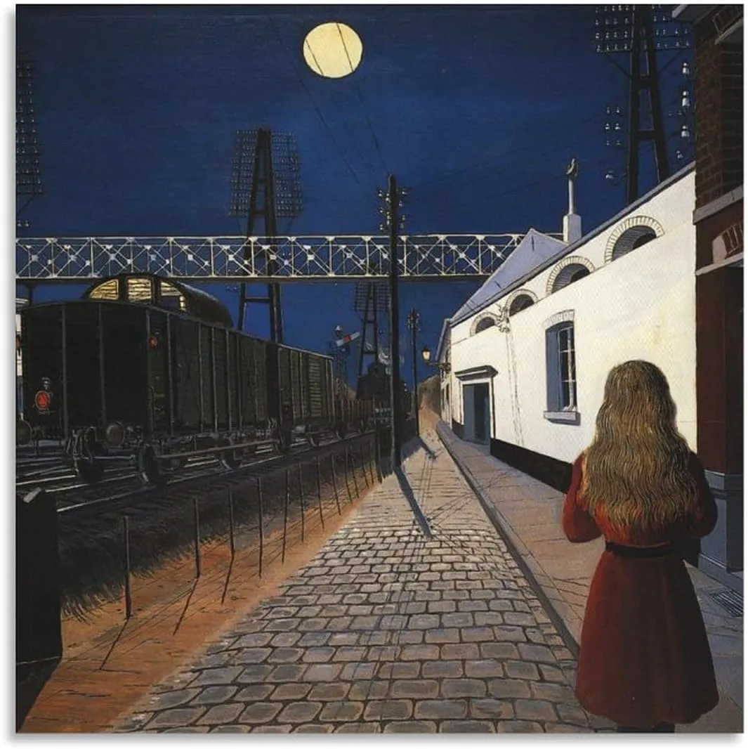 Paul Delvaux Print Painting -Loneliness Poster Cool Artworks Painting Wall Art Canvas Prints Hanging Picture Home Decor Posters 16x16inch(40x40cm)