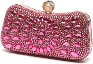 Pearl Buckle Crystal Handbag,Women's Evening Handbag