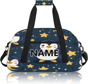 Penguin Mini Gym Bag 18 inch for Women Men Waterproof Custom Penguin Cartoon Travel Duffel Bag Carry On Overnight Tote Nurse Bag for Work Fitness Hiking